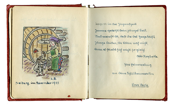 In the archaeology of love, Janine's childhood autograph book, left behind in Europe when she fled, provided Leslie with an important clue that she was on the right track in seeking to learn the fate of Roland. 