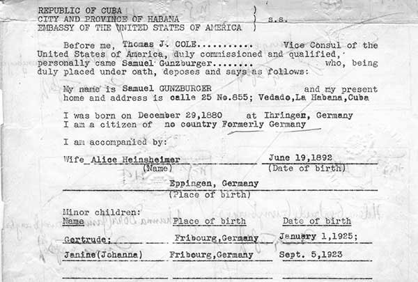 Visas to enter the United States were extremely difficult to obtain for Jewish refugees from Hitler’s Europe, and only 10 percent of those technically slotted for them were ever awarded. Denationalized by the German government, Jews like Sigmar lacked passports and eventually needed affidavits like this one, dated July 19, 1943, to enter the United States.